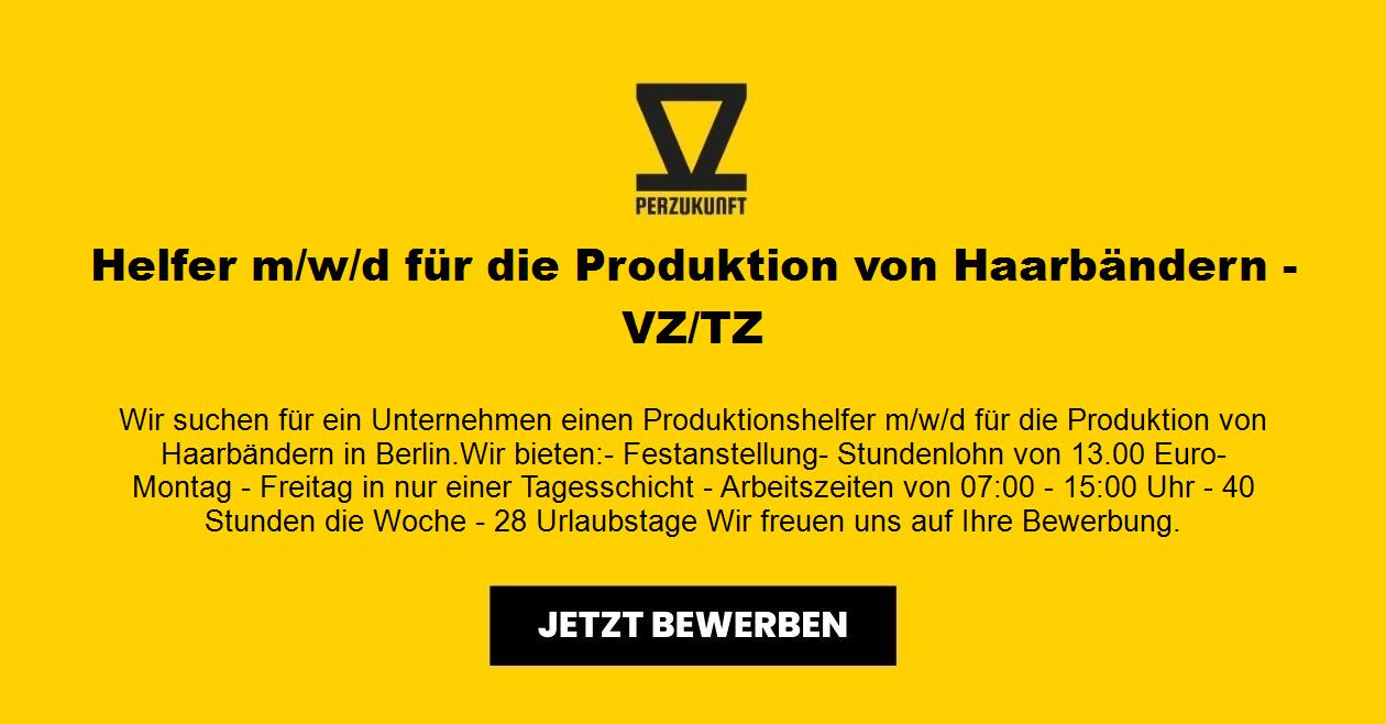 Helfer m/w/d für die Produktion von Haarbändern - VZ/TZ