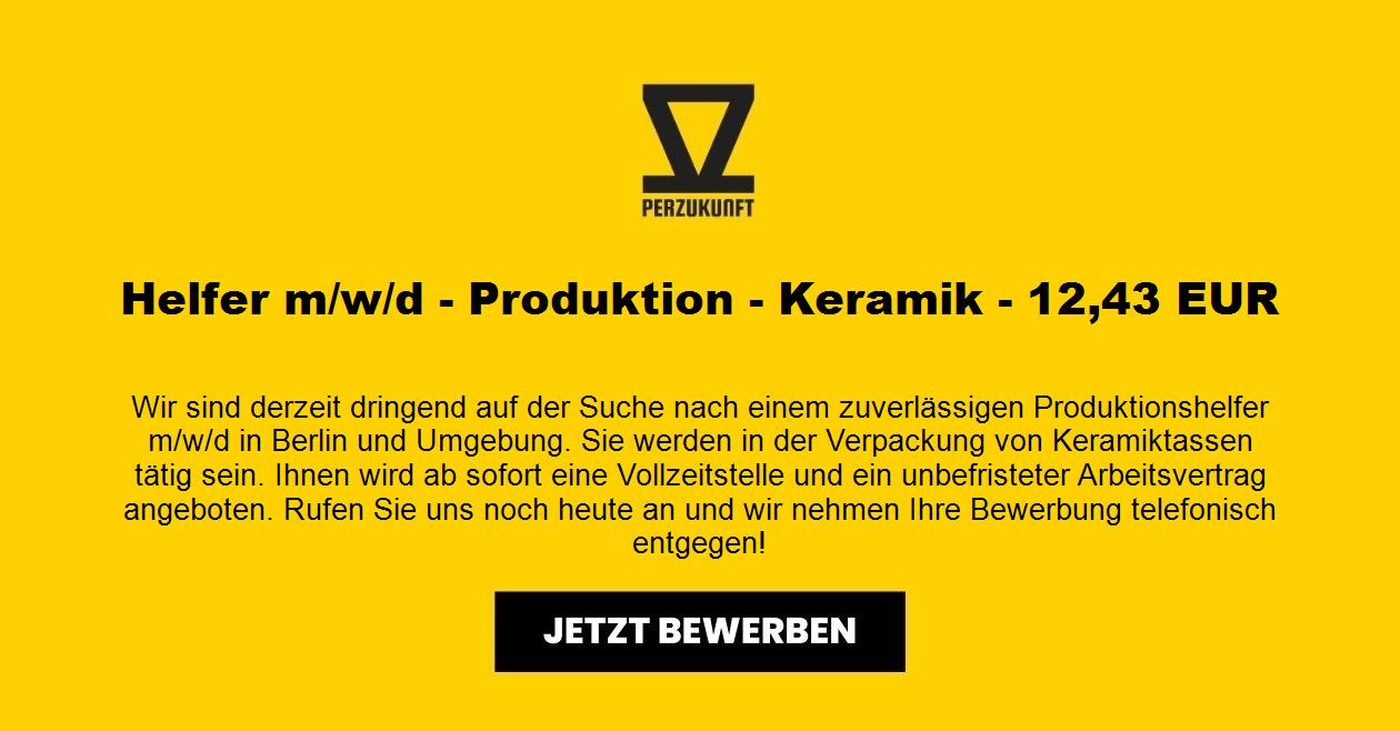 Helfer m/w/d - Produktion - Keramik - 12,43 EUR