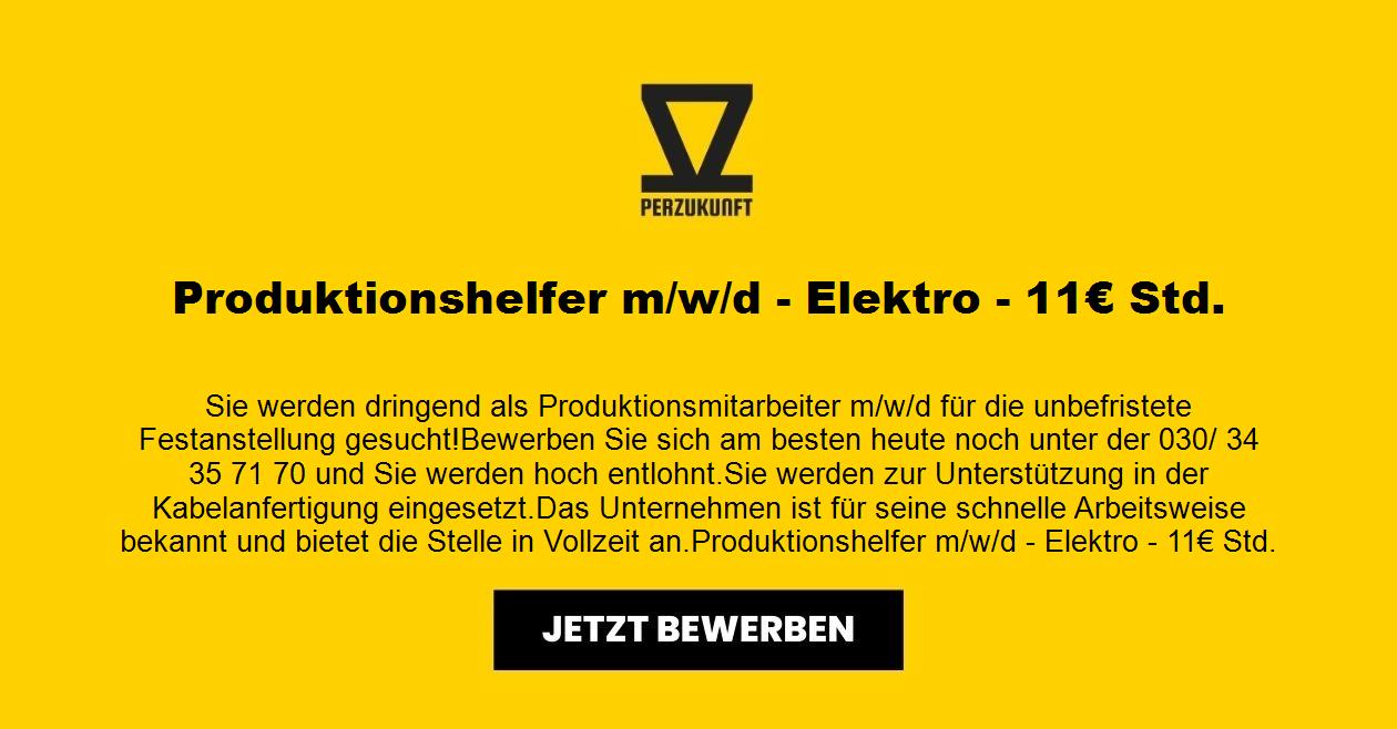 Produktionshelfer - Elektro - 13 €/h (m/w/d)
