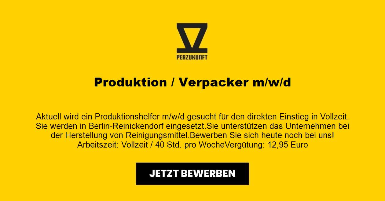 Produktion / Verpacker in Vollzeit - unbefristet (m/w/d)