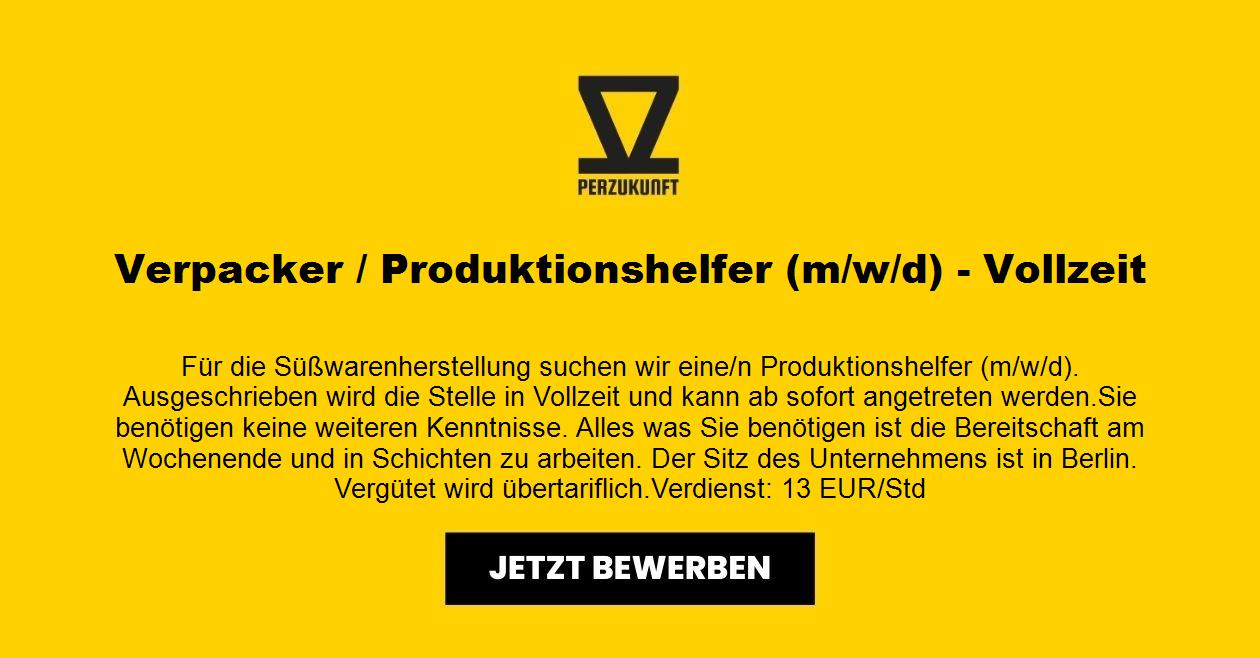 Verpacker / Produktionshelfer (m/w/d) - Vollzeit