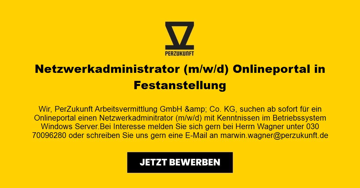 Netzwerkadministrator m/w/d Onlineportal in Festanstellung