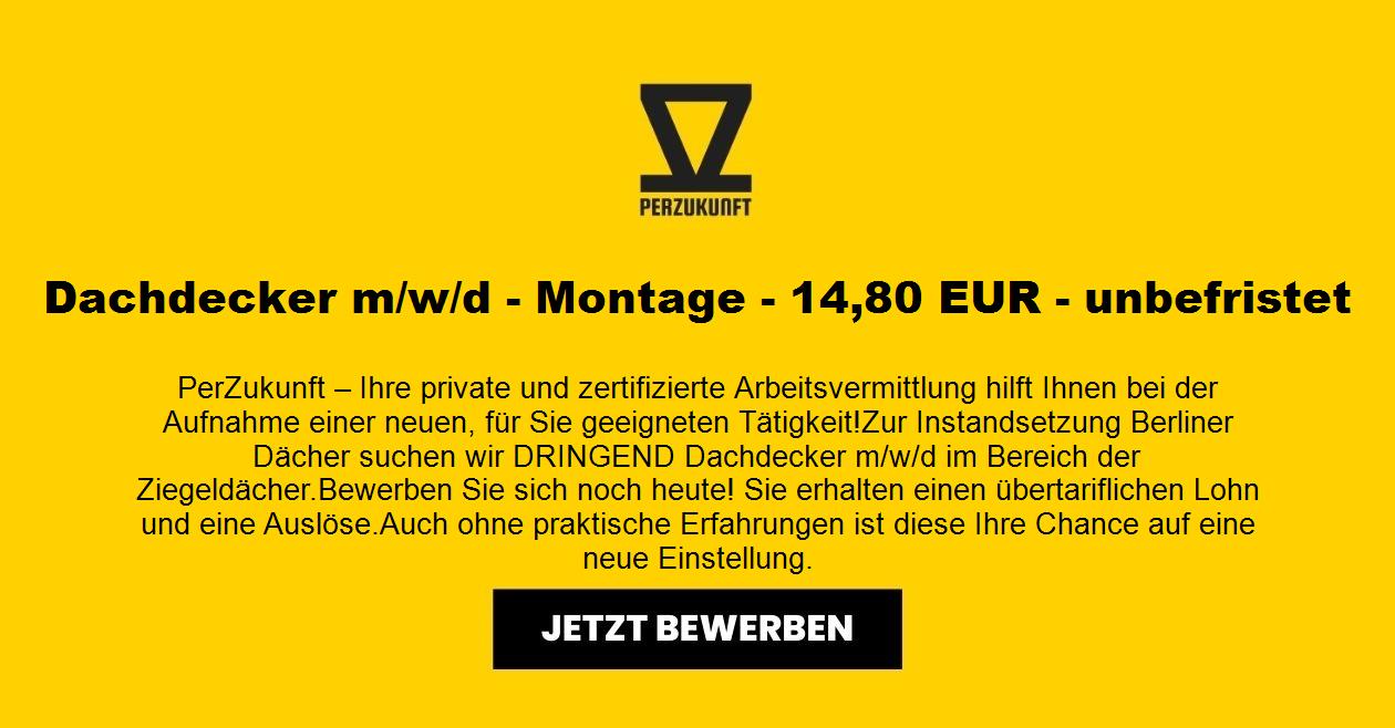 Dachdecker m/w/d - Montage - 35,33 EUR - unbefristet