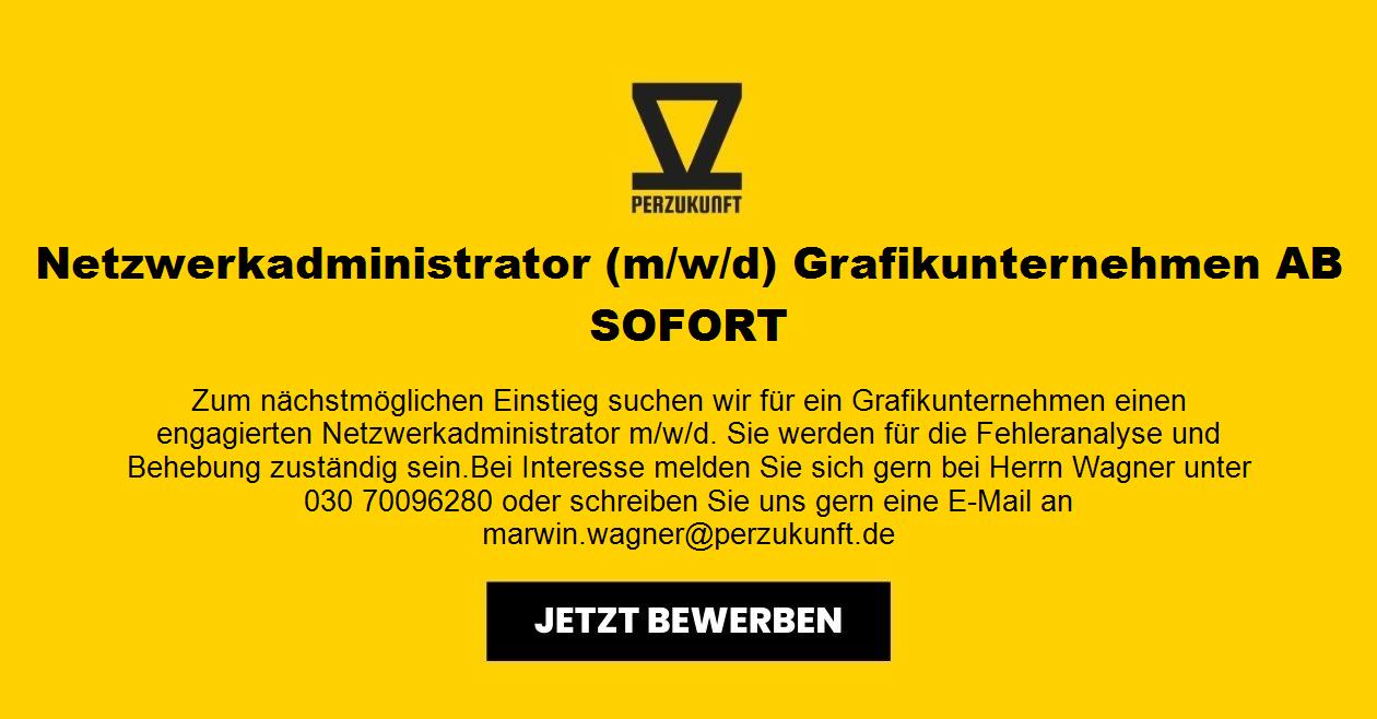 Netzwerkadministrator (m/w/d) Grafikunternehmen AB SOFORT