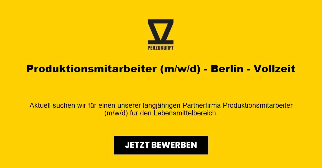Produktionsmitarbeiter (m/w/d) - Berlin - Vollzeit.