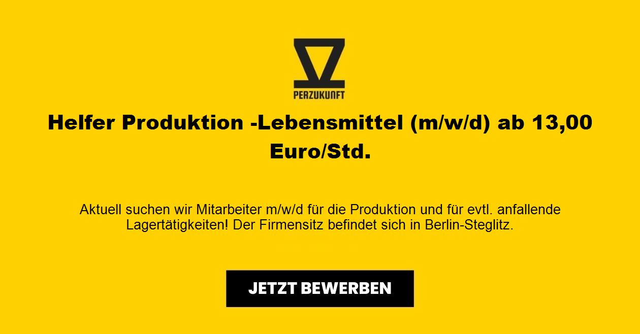 Helfer Produktion -Lebensmittel (m/w/d) ab 28,09 Euro/Std.