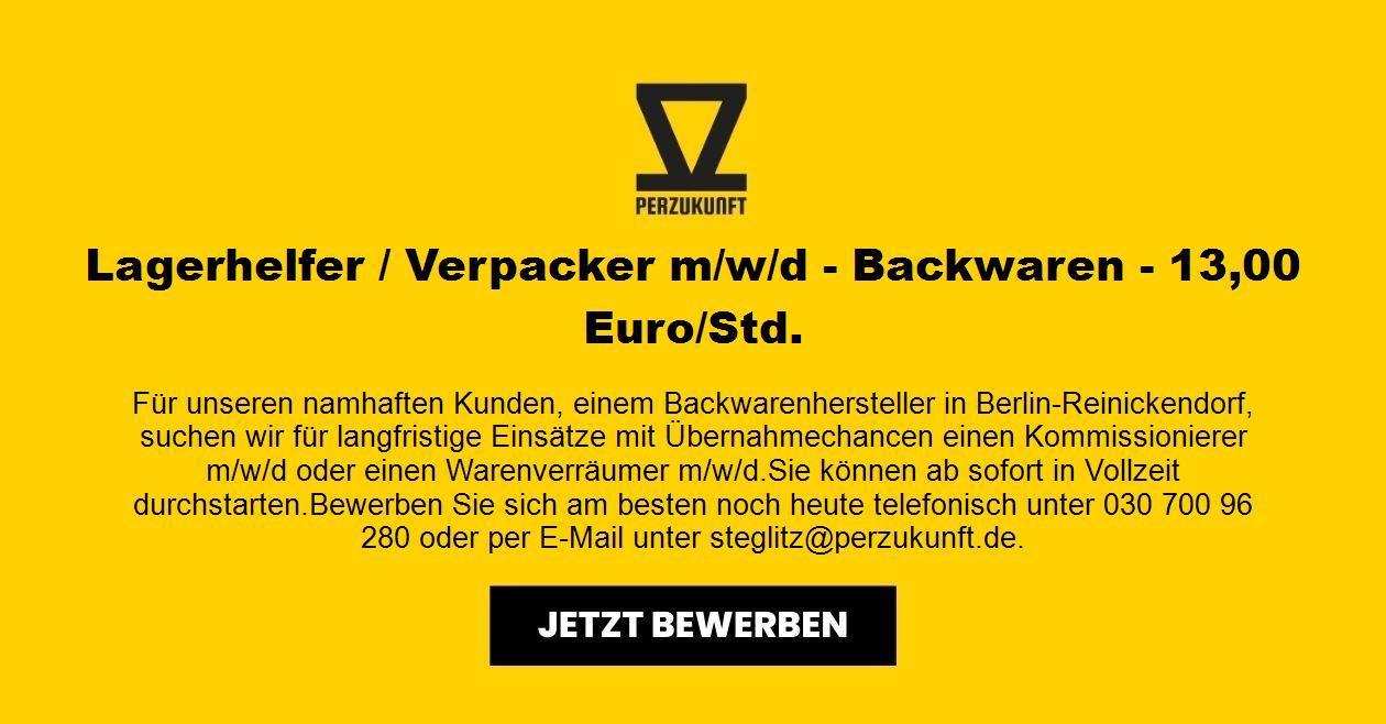 Lagerhelfer / Verpacker m/w/d - Backwaren - 25,39 Euro/Std.