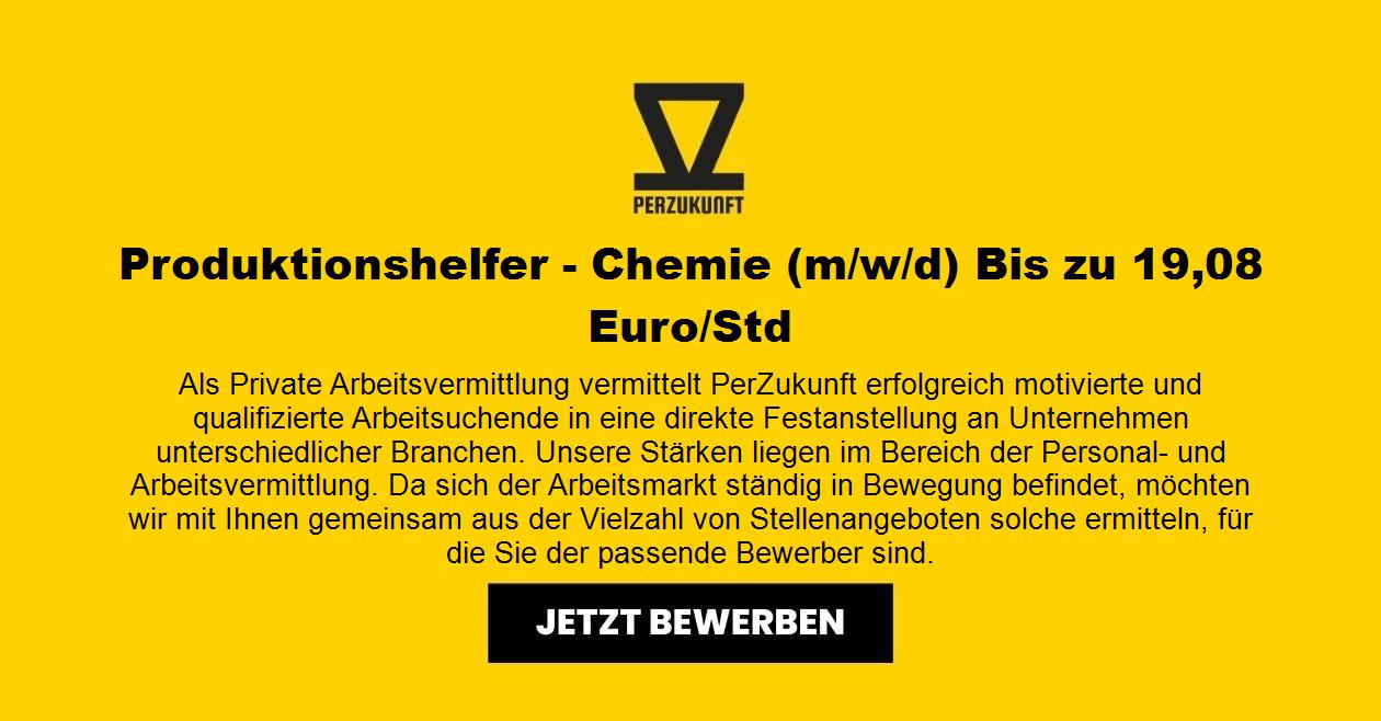 Produktionshelfer - Chemie (m/w/d) Bis zu 31,88 Euro/Std