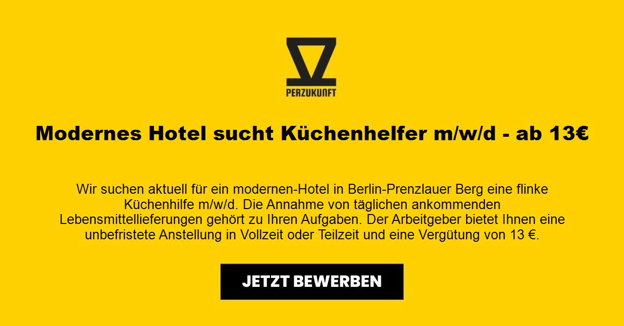 Modernes Hotel sucht Küchenhelfer (m/w/d) - ab 28,09€
