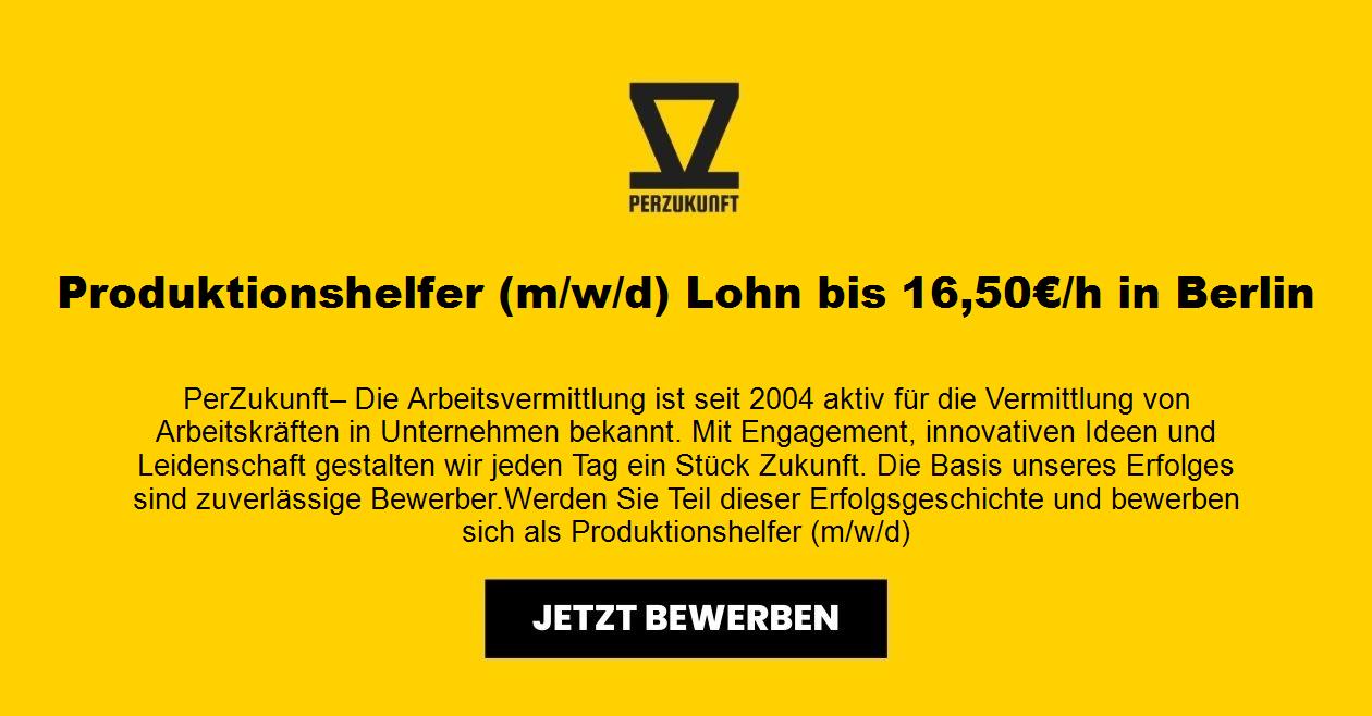 Produktionshelfer (m/w/d) Lohn bis 27,57€/h in Berlin