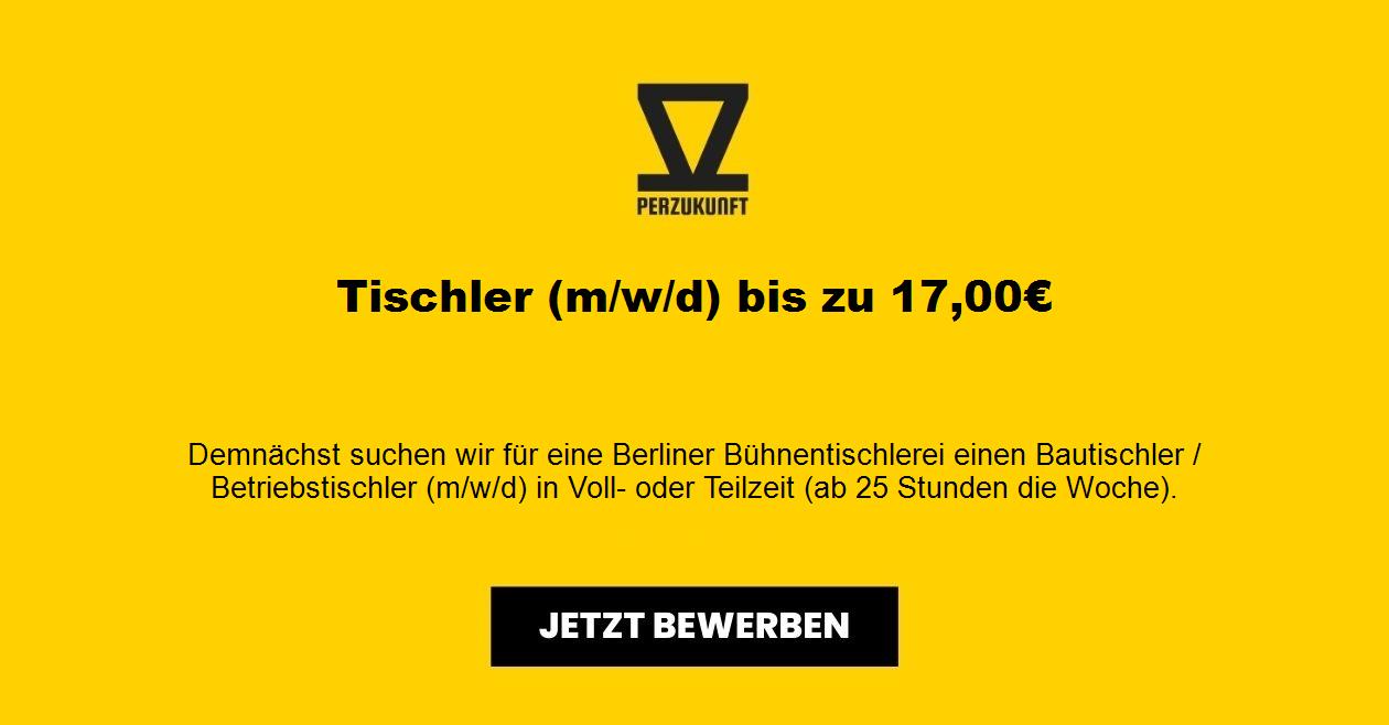 Tischler (m/w/d) bis zu 36,73€