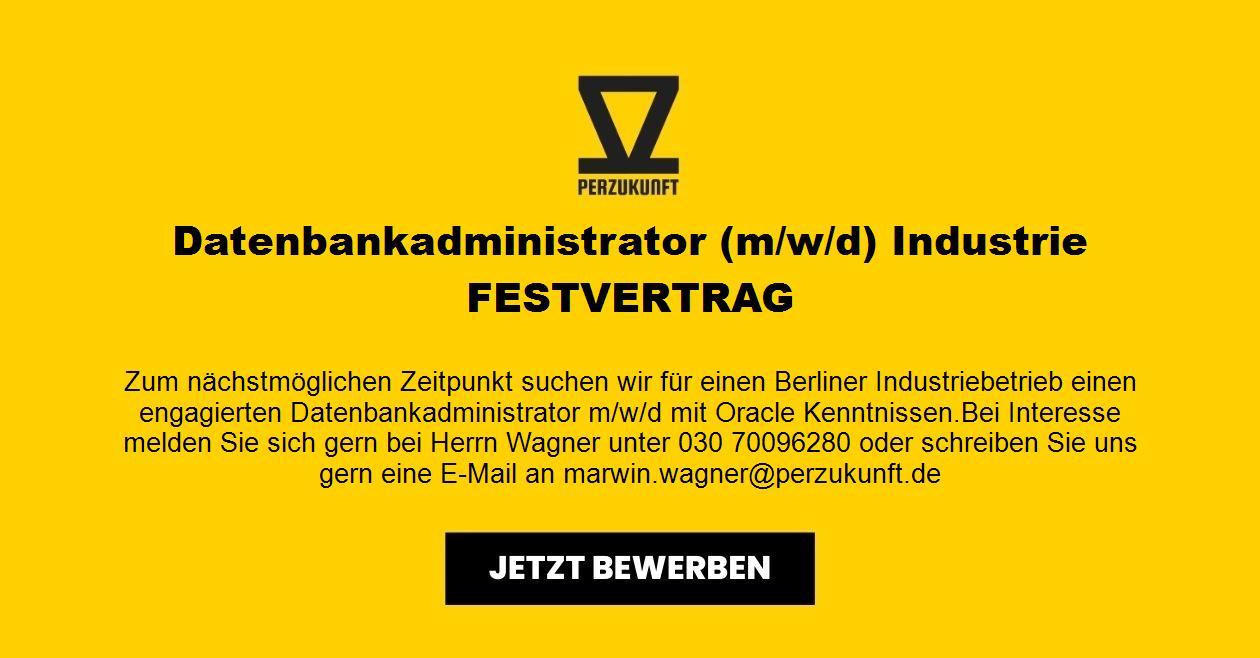 Datenbankadministrator (m/w/d) Industrie FESTVERTRAG