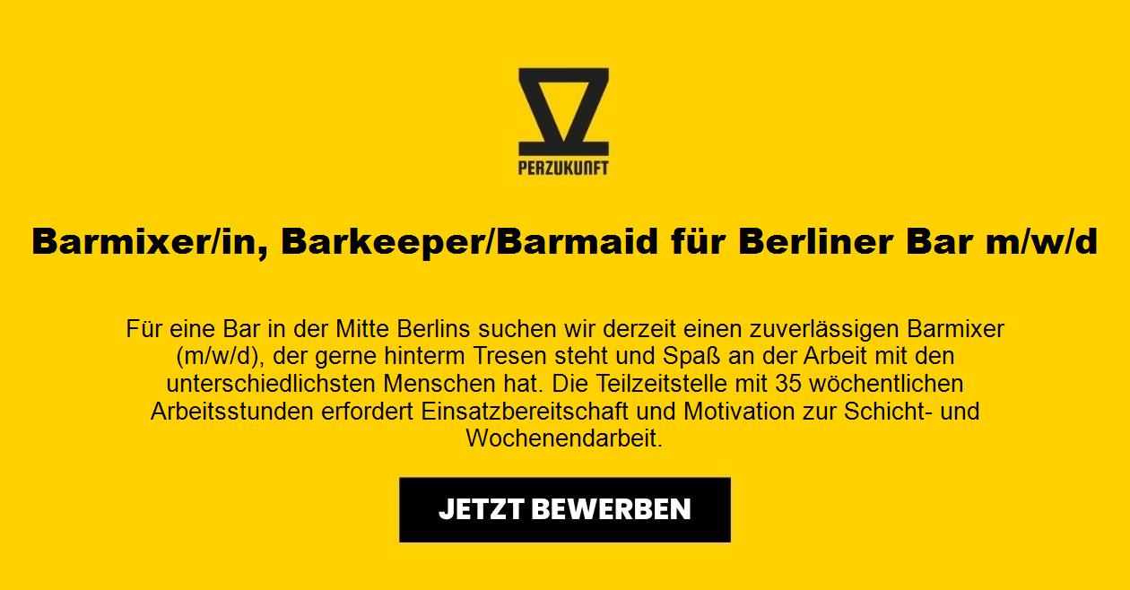 Barmixer/in, Barkeeper/Barmaid für Berliner Bar m/w/d