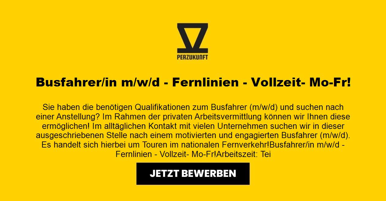 Busfahrer/in m/w/d - Fernlinien - Vollzeit- Mo-Fr!