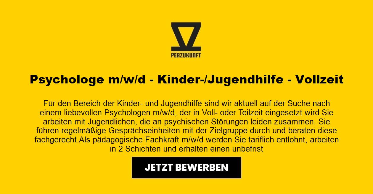 Psychologe m/w/d - Kinder-/Jugendhilfe - Vollzeit