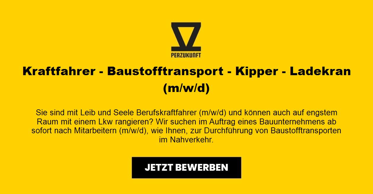 Kraftfahrer - Baustofftransport - Kipper - Ladekran (m/w/d)