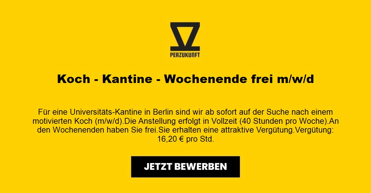 Koch - Kantine - Wochenende frei m/w/d