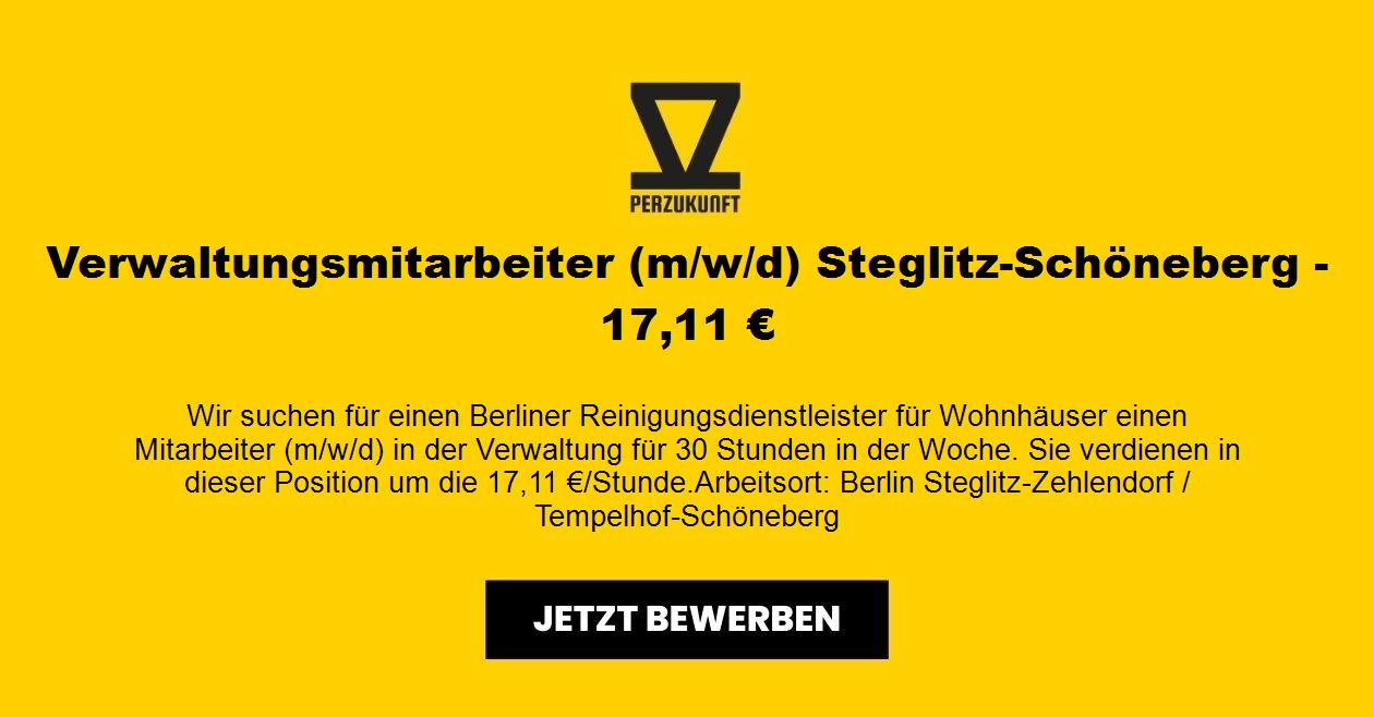 Verwaltungsmitarbeiter (m/w/d) Steglitz-Schöneberg - 17,11 €