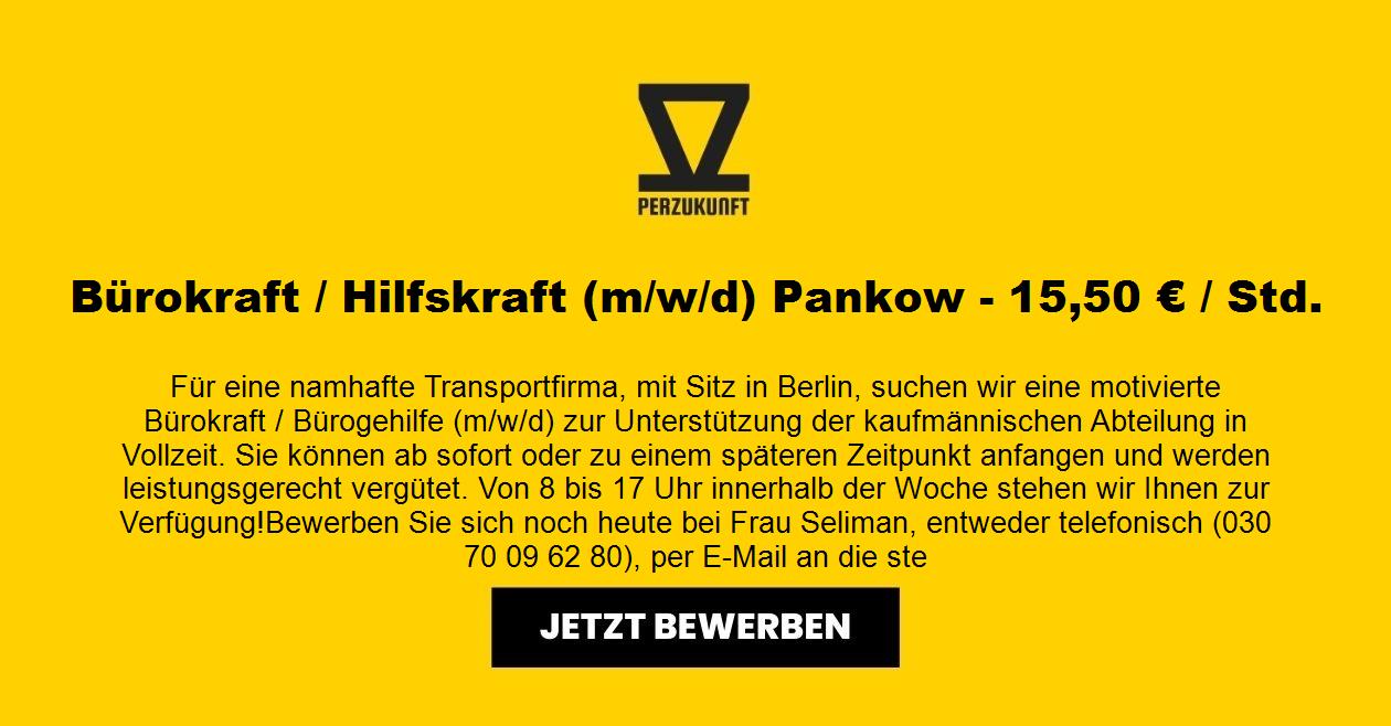 Bürokraft / Hilfskraft (m/w/d) Pankow - 15,50 € / Std.