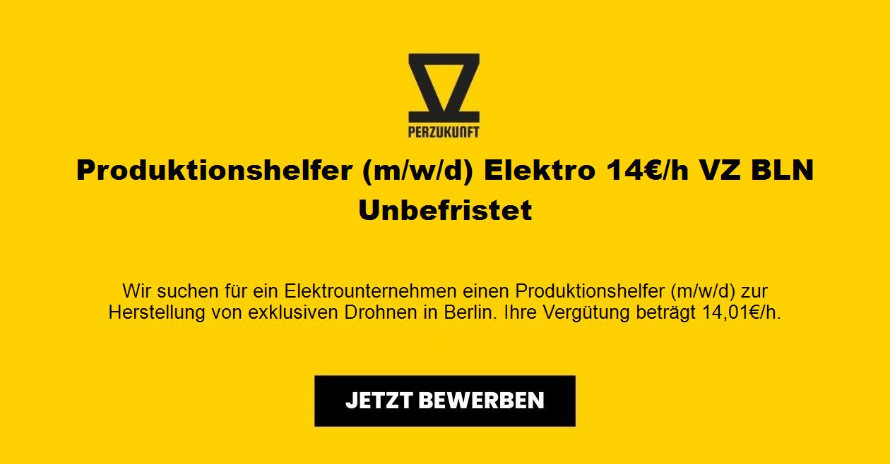 Produktionshelfer (m/w/d) Elektro 14€/h VZ BLN Unbefristet