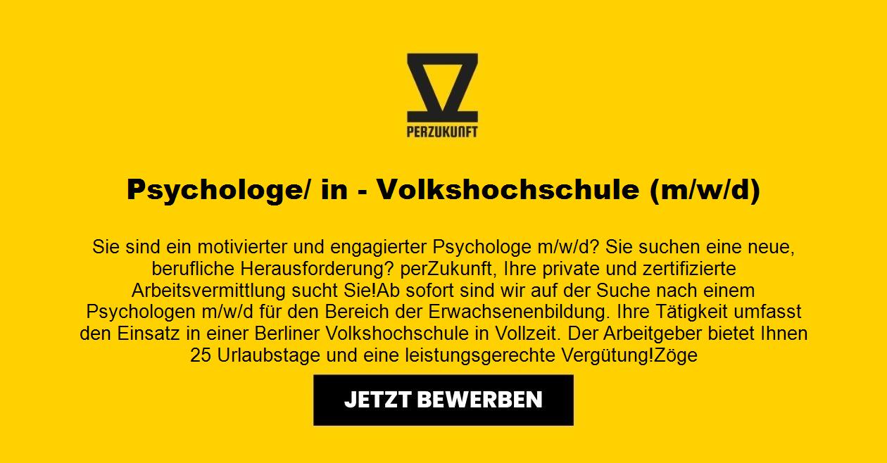 Psychologe/ in - Volkshochschule (m/w/d)