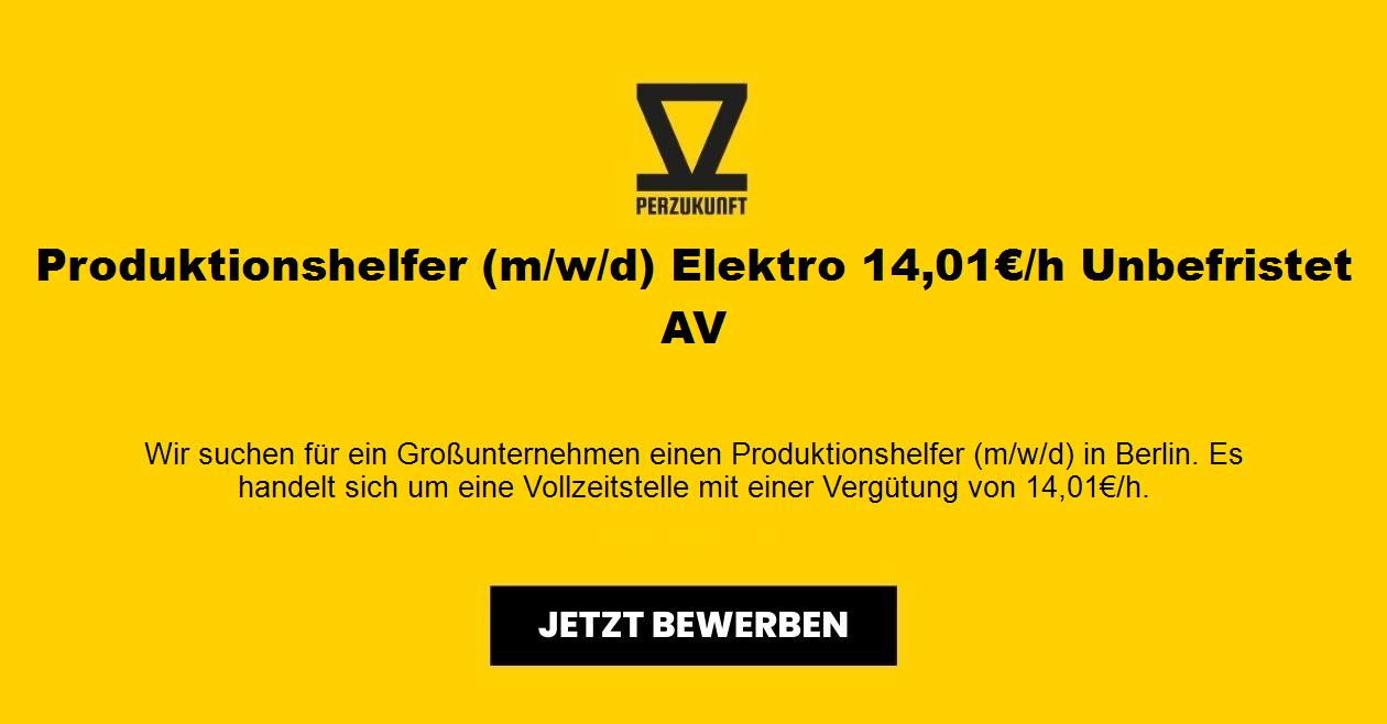 Produktionshelfer (m/w/d) Elektro 23,41€/h Unbefristet AV