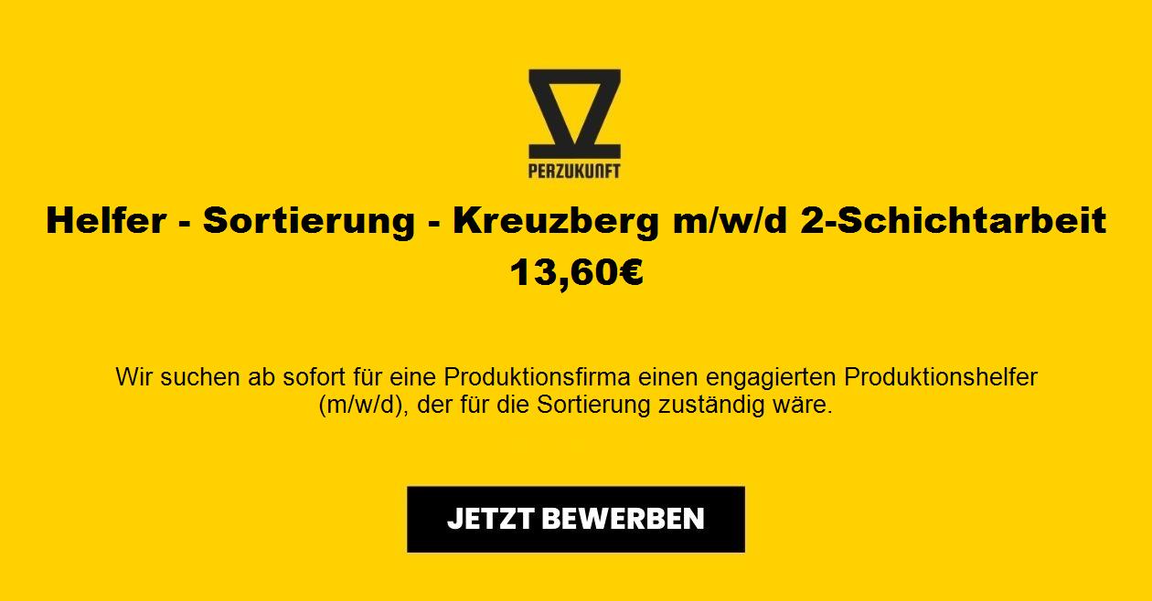 Helfer - Sortierung - Kreuzberg m/w/d 2-Schichtarbeit 13,60€