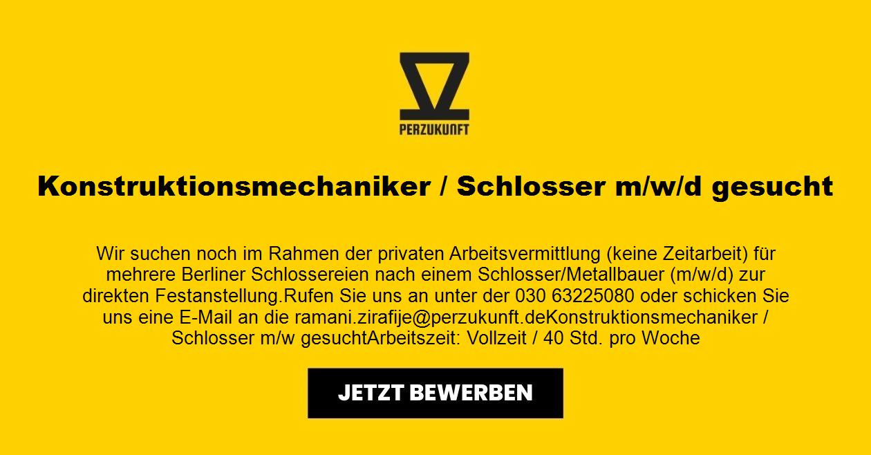 Konstruktionsmechaniker / Schlosser m/w/d gesucht