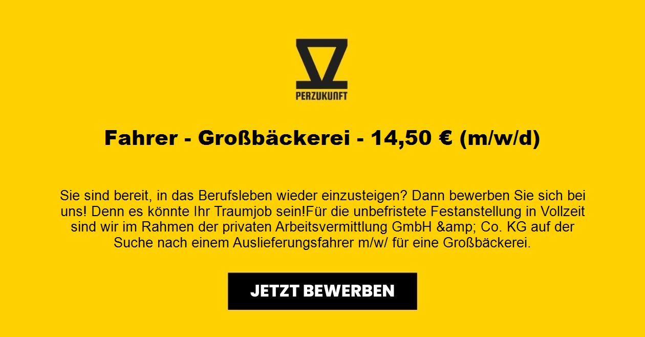 Fahrer - Großbäckerei - 27,35 € (m/w/d)
