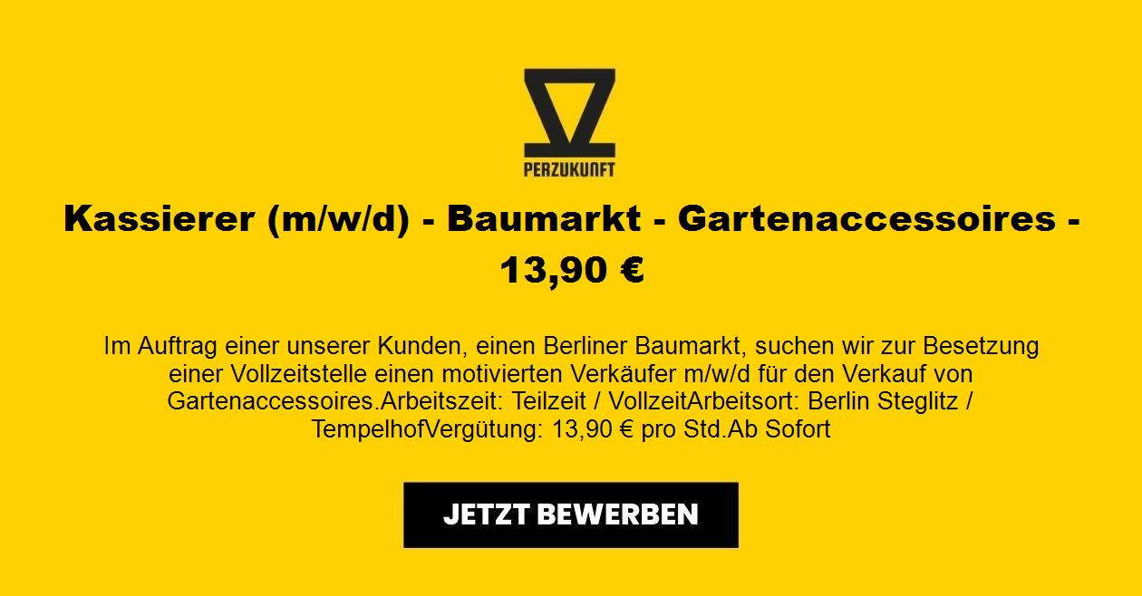 Kassierer (m/w/d) - Baumarkt - Gartenaccessoires - 13,90 €