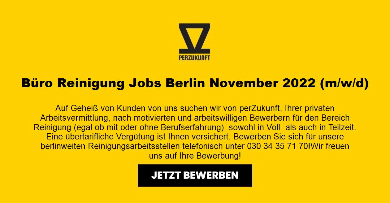 Büro Reinigung Jobs Berlin November 2022 (M/W/D) PerZukunft