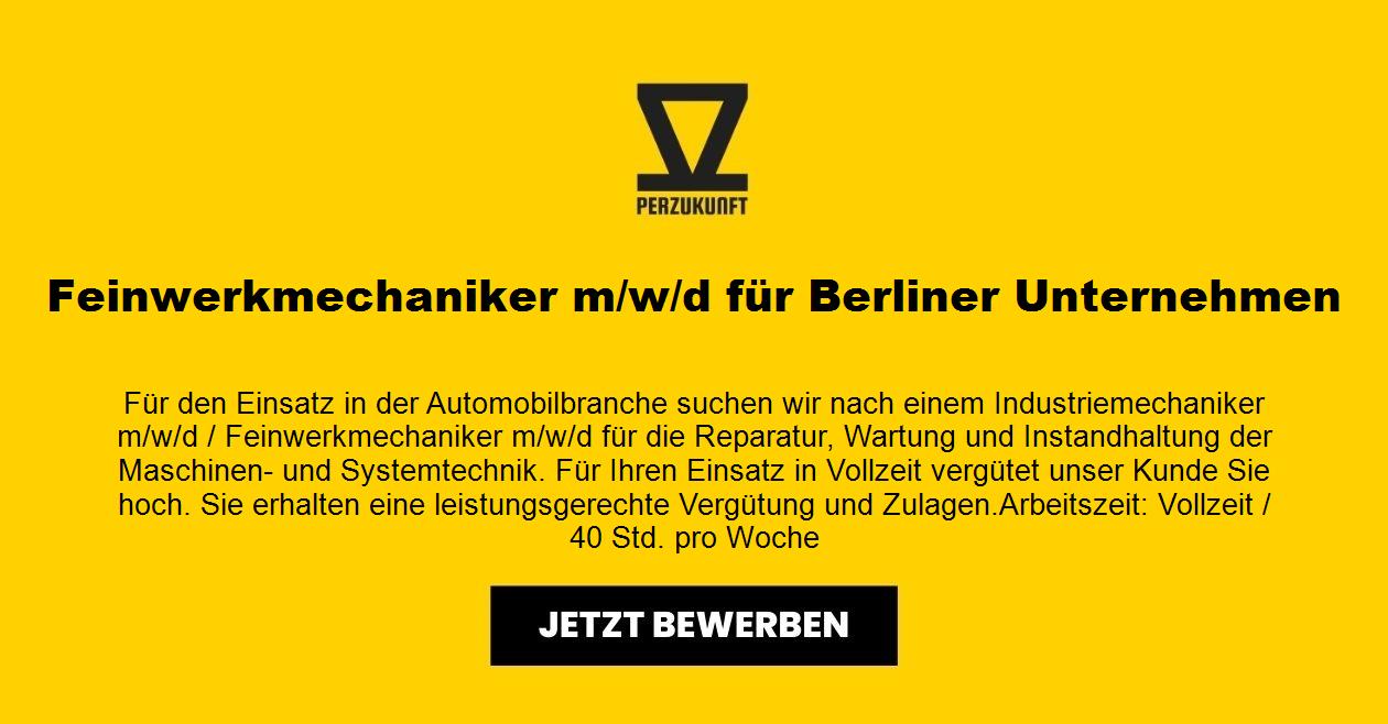 Feinwerkmechaniker m/w/d für Berliner Unternehmen