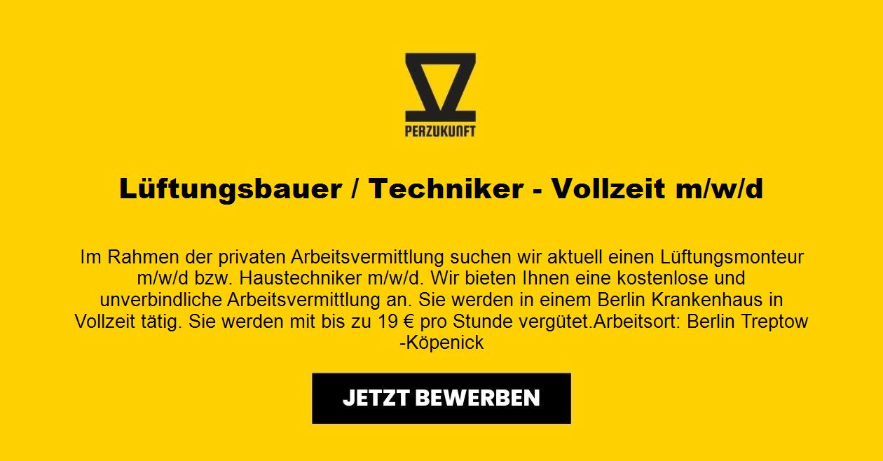 Lüftungsbauer / Techniker - Vollzeit m/w/d