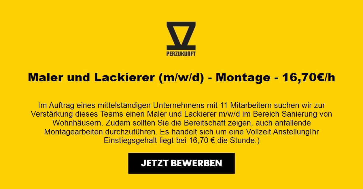 Maler und Lackierer (m/w/d) - Montage - 16,70€/h