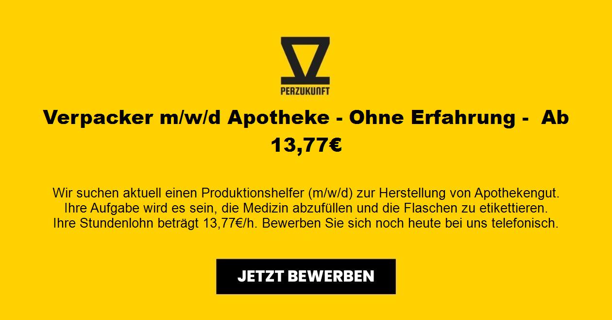 Verpacker m/w/d Apotheke - Ohne Erfahrung -  Ab 29,75€