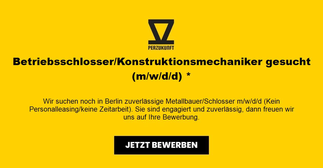 Betriebsschlosser/Konstruktionsmechaniker gesucht (m/w/d) *