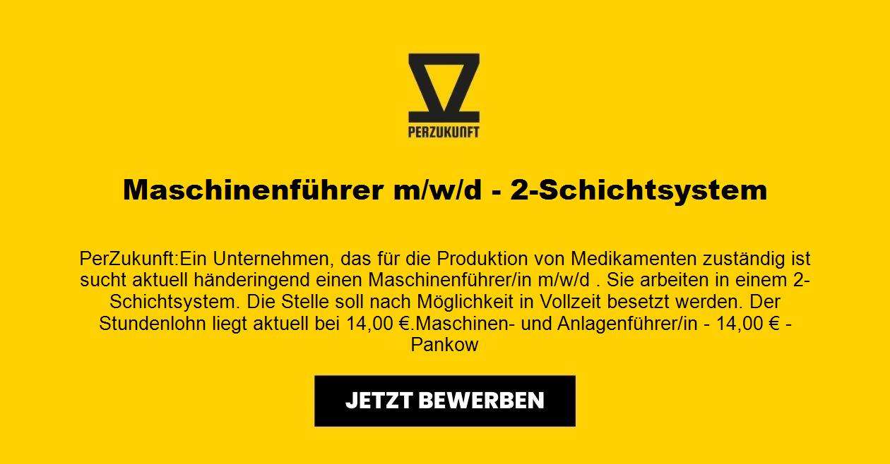 Maschinenführer m/w/d - 2-Schichtsystem