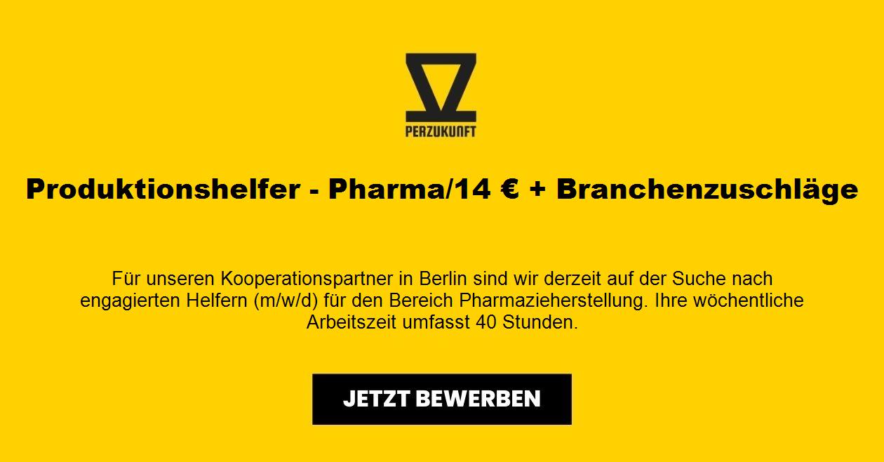 Produktionshelfer - Pharma/30,25 € + Branchenzuschläge
