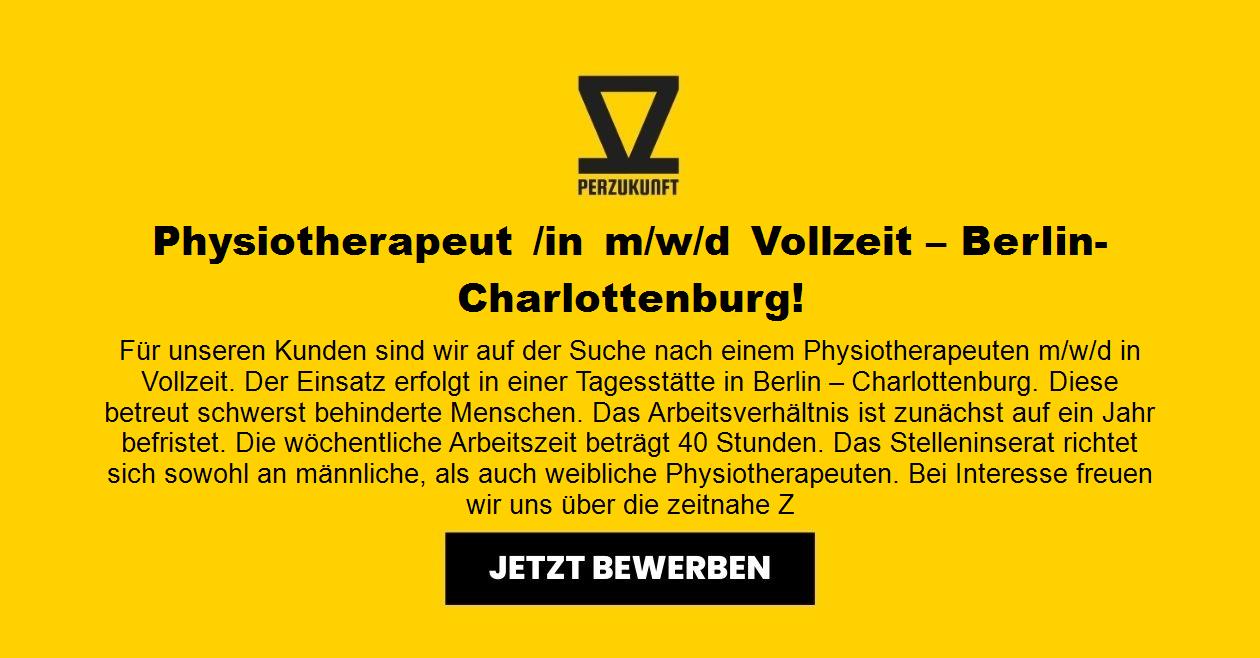 Physiotherapeut /in m/w/d Vollzeit – Berlin-Charlottenburg!