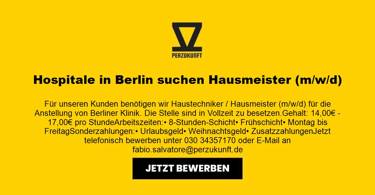 Hospitale in Berlin suchen Hausmeister (m/w/d)