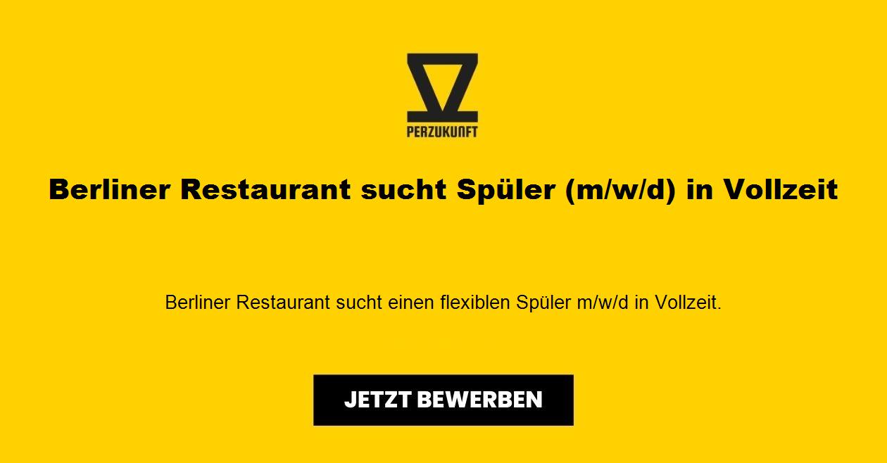 Berliner Restaurant sucht Spüler (m/w/d) in Vollzeit