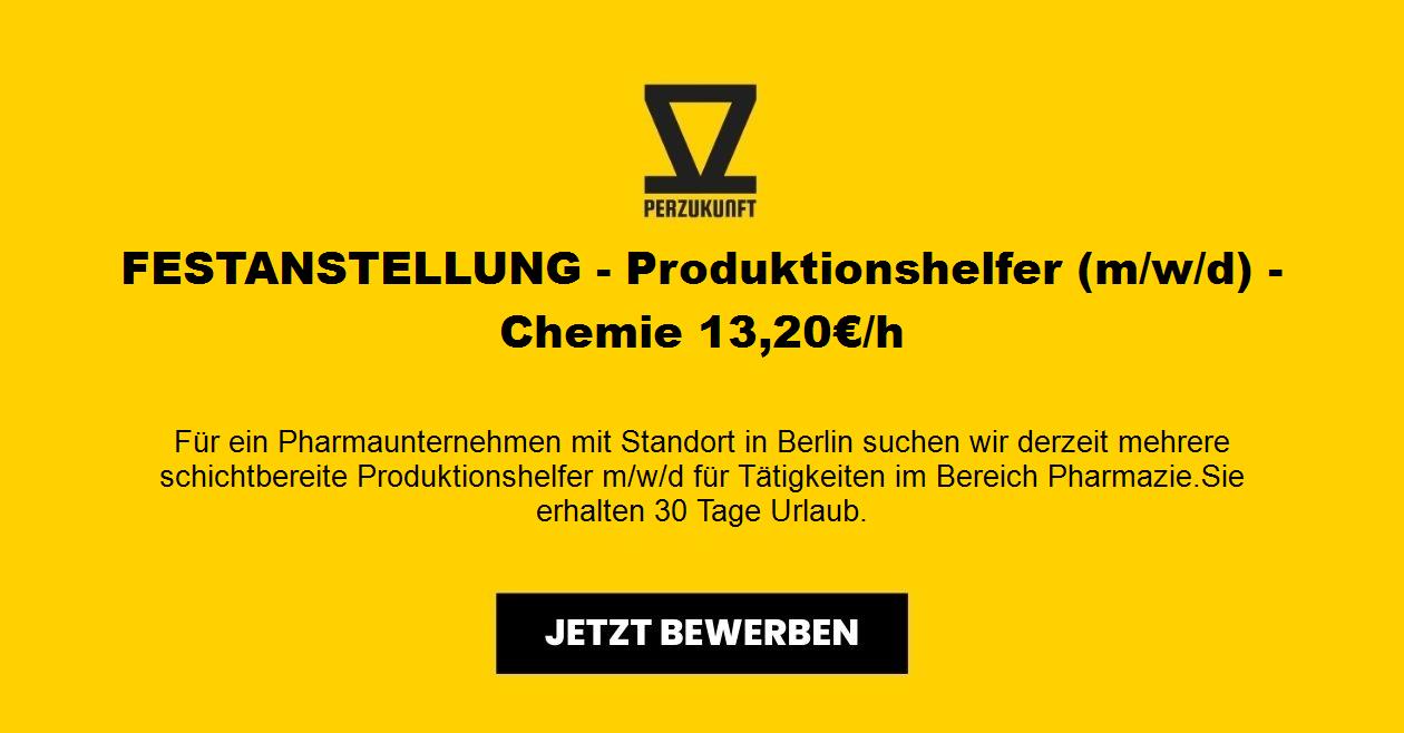 FESTANSTELLUNG - Produktionshelfer (m/w/d) - Chemie 22,05€/h