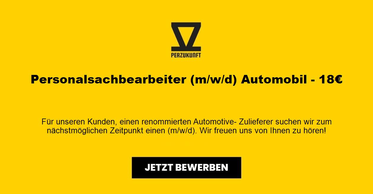 Personalsachbearbeiter (m/w/d) Automobil - 18€
