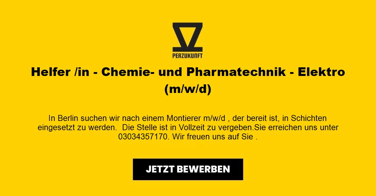 Helfer /in - Chemie- und Pharmatechnik - Elektro (m/w/d)