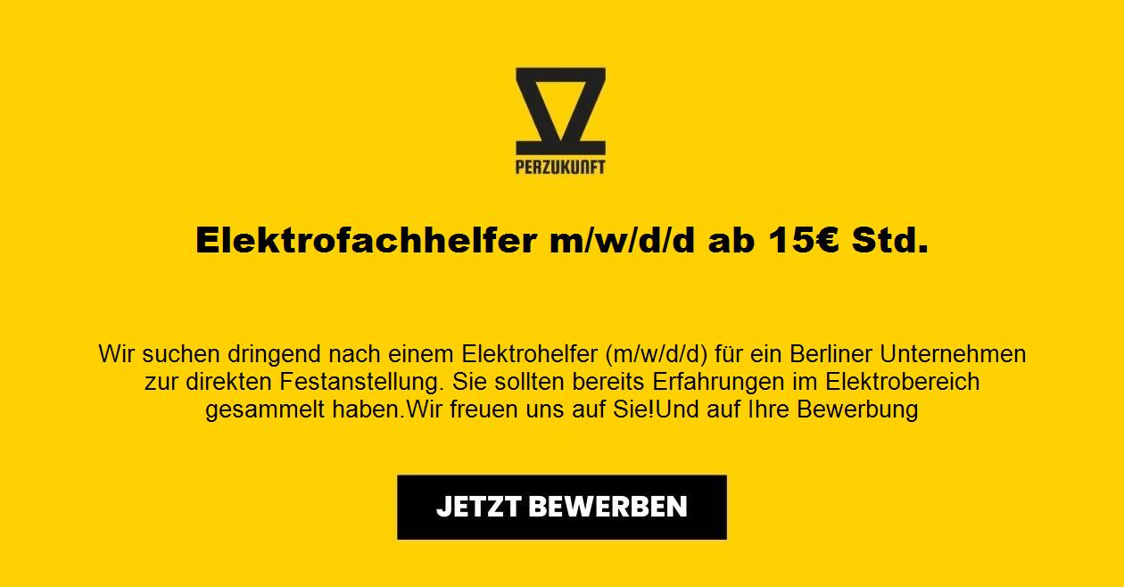 Elektrofachhelfer m/w/d/d ab 15€ Std.
