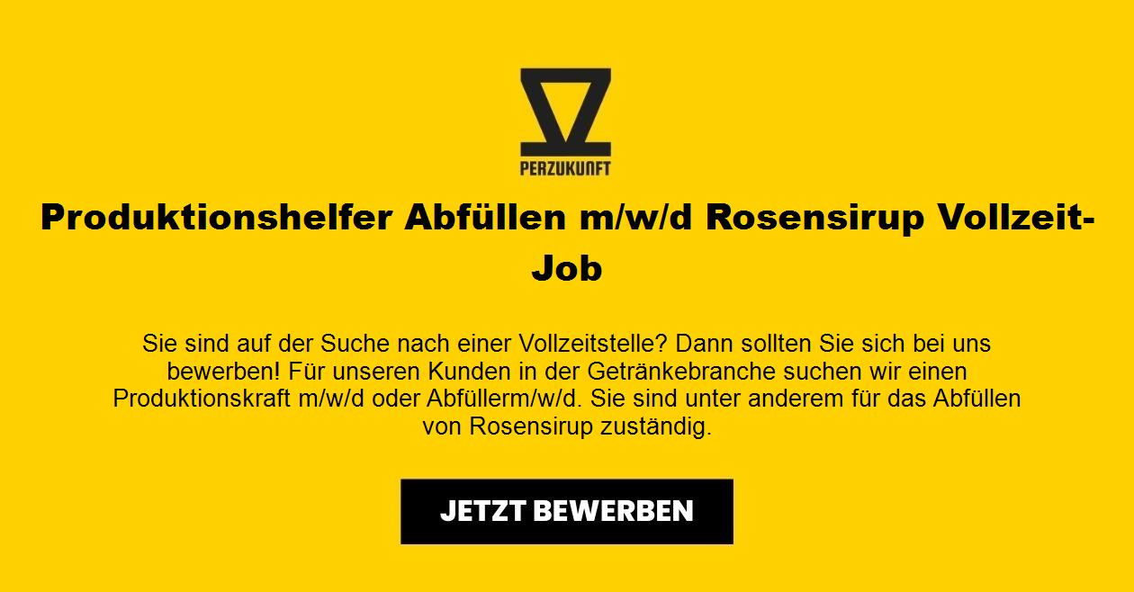 Produktionshelfer Abfüllen m/w/d Rosensirup Vollzeit-Job