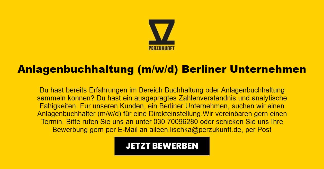Anlagenbuchhaltung (m/w/d) Berliner Unternehmen