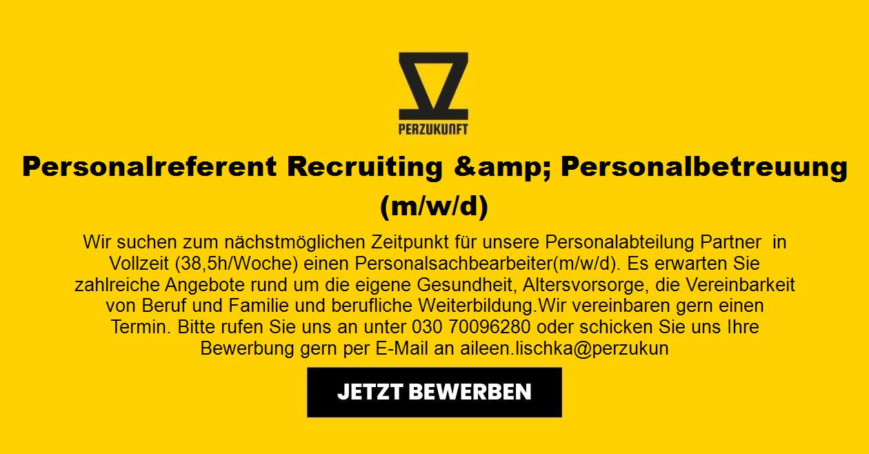 Personalreferent Recruiting &amp; Personalbetreuung (m/w/d)