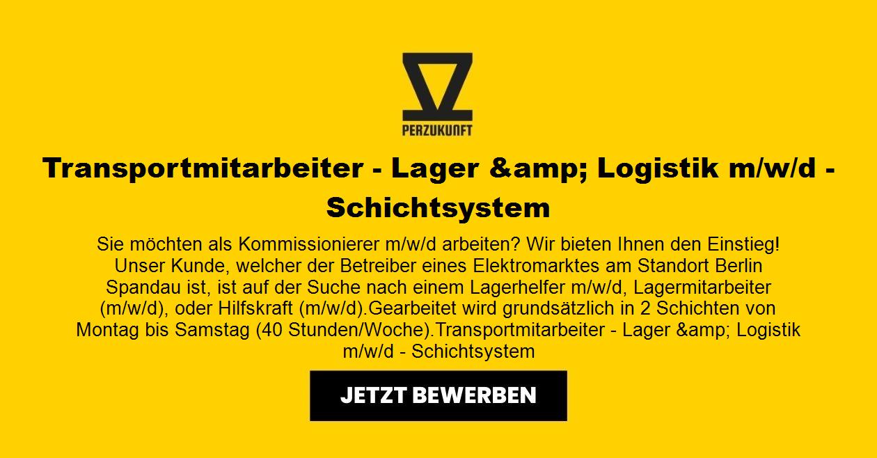 Transportmitarbeiter - Lager &amp; Logistik m/w/d - Schichtsystem