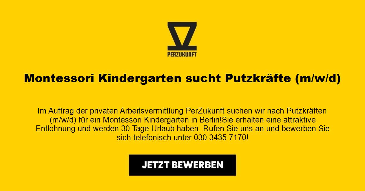 Montessori Kindergarten sucht Putzkräfte (m/w/d)